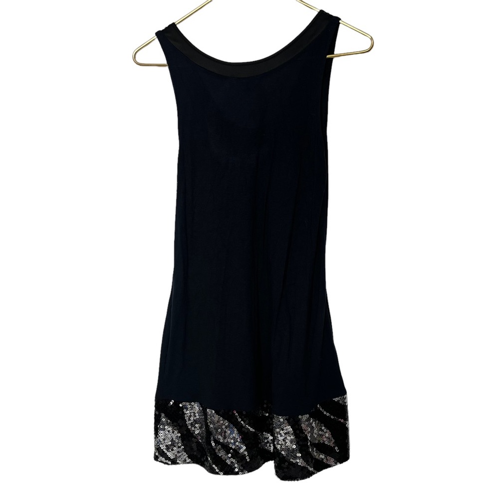 11) Express Black & Silver Sleeveless Sequin Scoopneck Dress Size Small - Picture 4 of 12